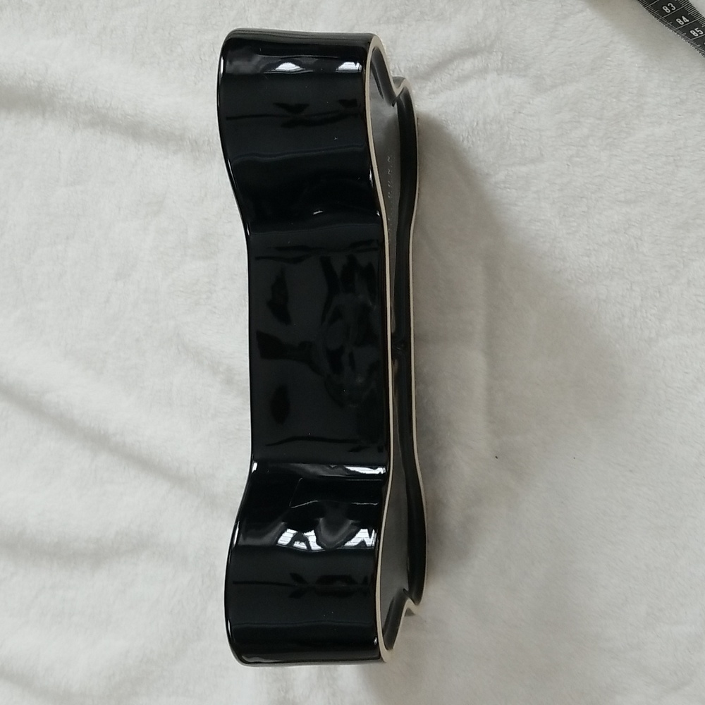 Rae Dunn Brew and Gruel Pet Bowl Bone shape green black - Picture 7 of 11